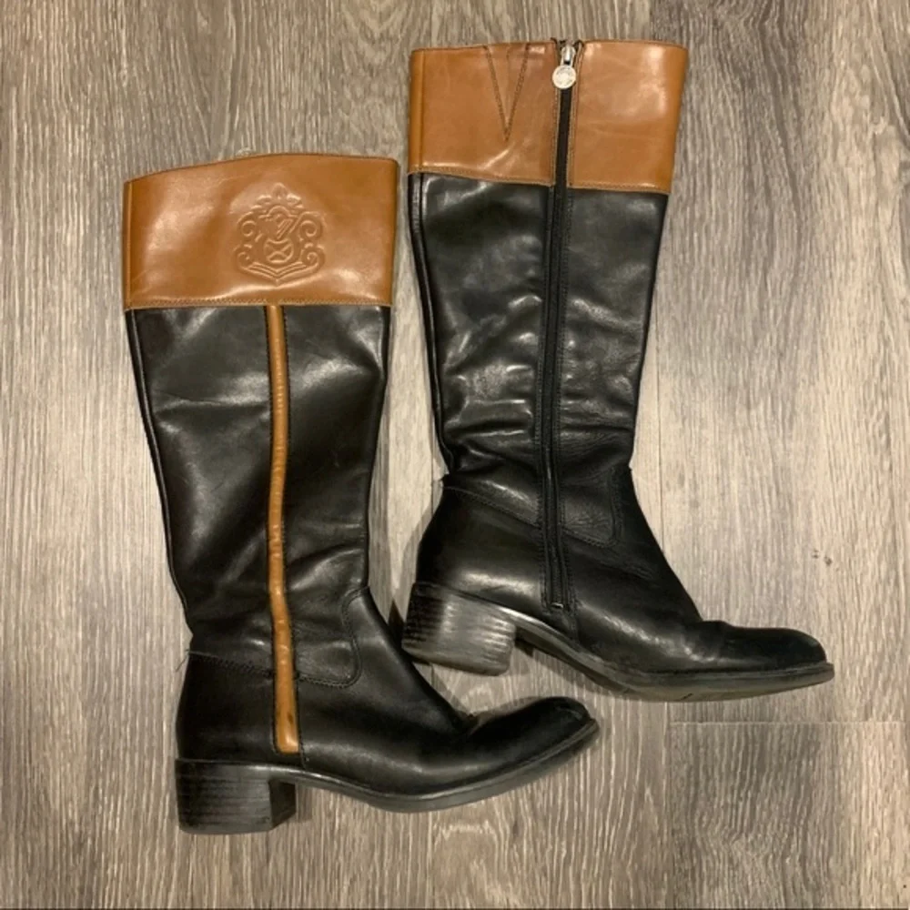 Franco Sarto Brown Black Riding Boots 7.5 Tall‎ - Picture 6 of 7